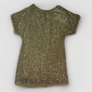 Aidan Mattox Silk‎ Sequin Shift Dress Gold 10 Embellished Formal Boho Luxury
